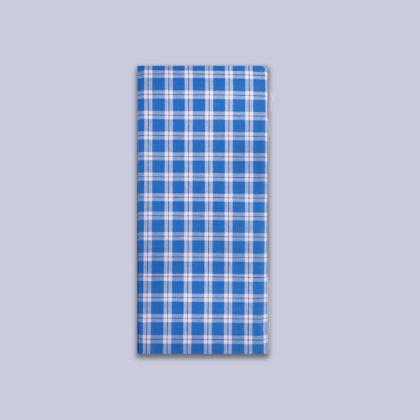 Men’s Blue With White Checked Cotton Stitched Lungi