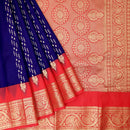 Navy  Blue with Red hamsam silk saree