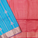 Blue with Pink Soft silk saree