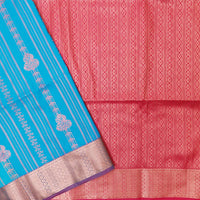 Blue with Pink Soft silk saree