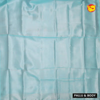 Sky Blue Tissue Semi Silk Saree