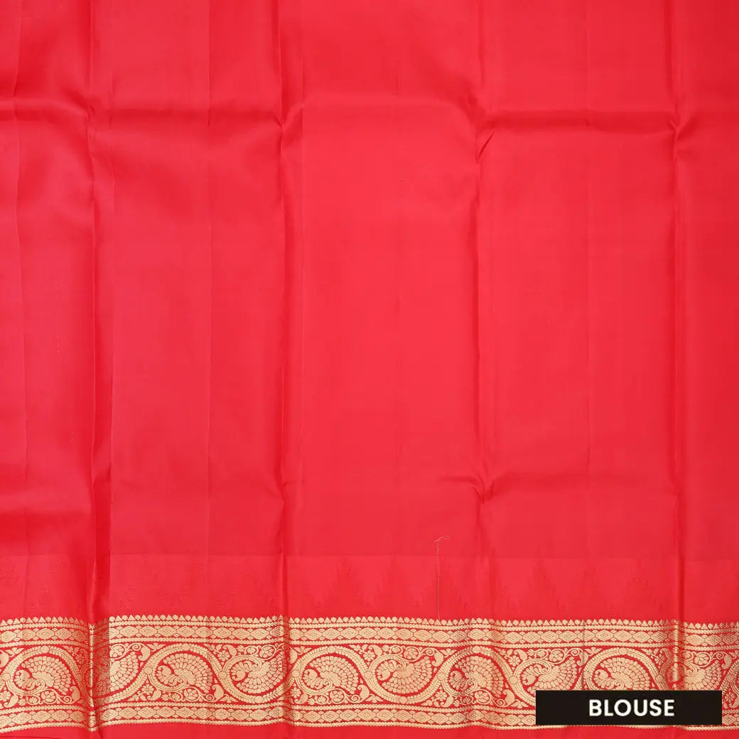 Navy  Blue with Red hamsam silk saree