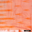 Sky Blue With Orange Trendy Linen Saree