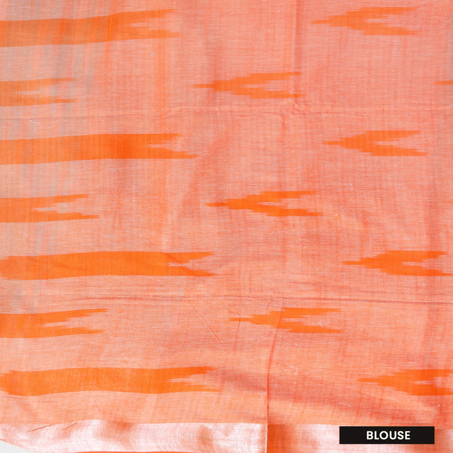 Sky Blue With Orange Trendy Linen Saree