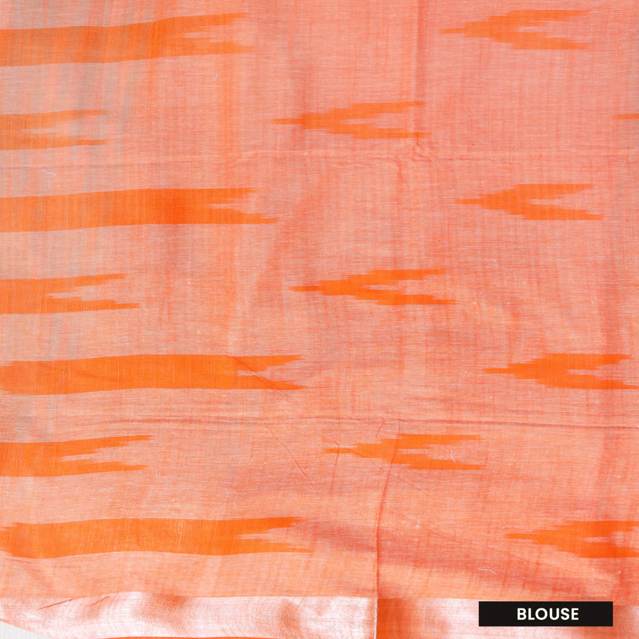 Sky Blue With Orange Trendy Linen Saree