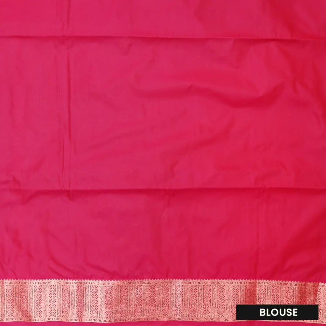 Blue with Pink Soft silk saree
