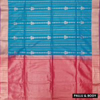 Blue with Pink Soft silk saree