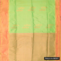 light green and peach Soft Silk Saree