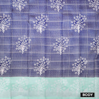 Navy Blue With light blue Kubera Silk Saree