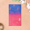 royal blue and red Soft Silk Saree