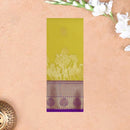 Mustard Green With Purple Copper Zari Border Korvai Silk Saree