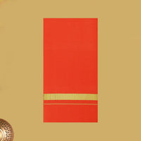 Orange with Gold Border Men's Dhoti
