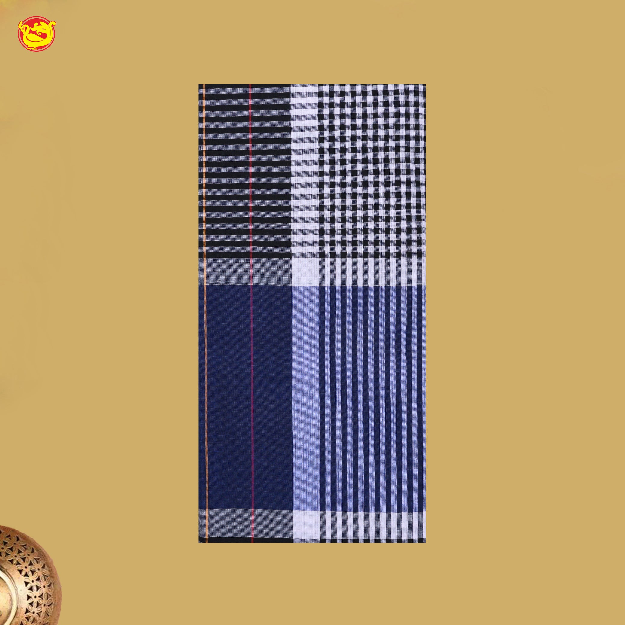 Men’s Checked Cotton Stitched Lungi
