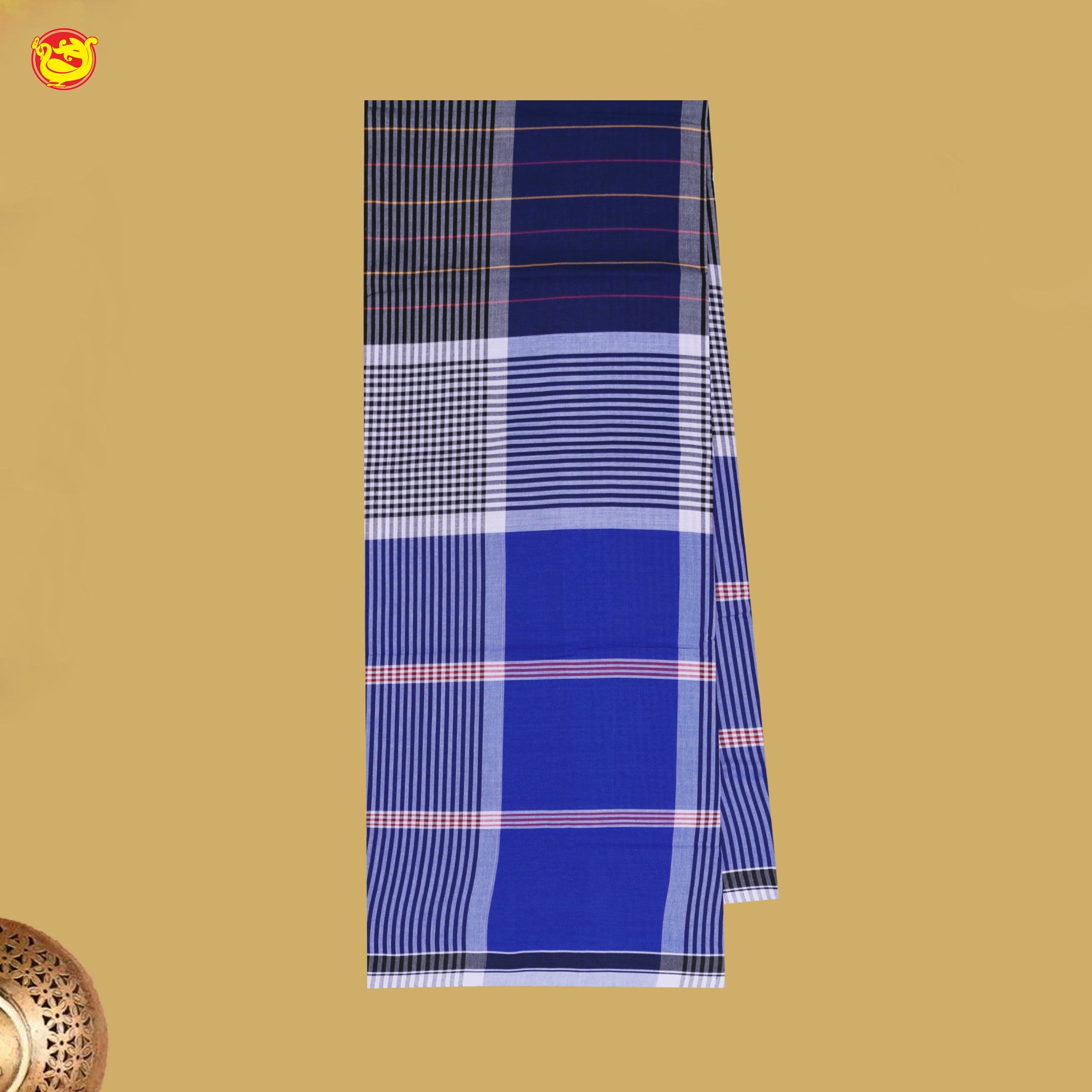 Men’s Checked Cotton Stitched Lungi