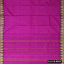 Magenta  with Copper Zeri Border Pure Cotton Saree
