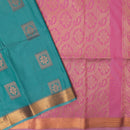 Sky Blue with Pink Soft Silk Saree