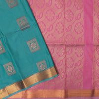Sky Blue with Pink Soft Silk Saree
