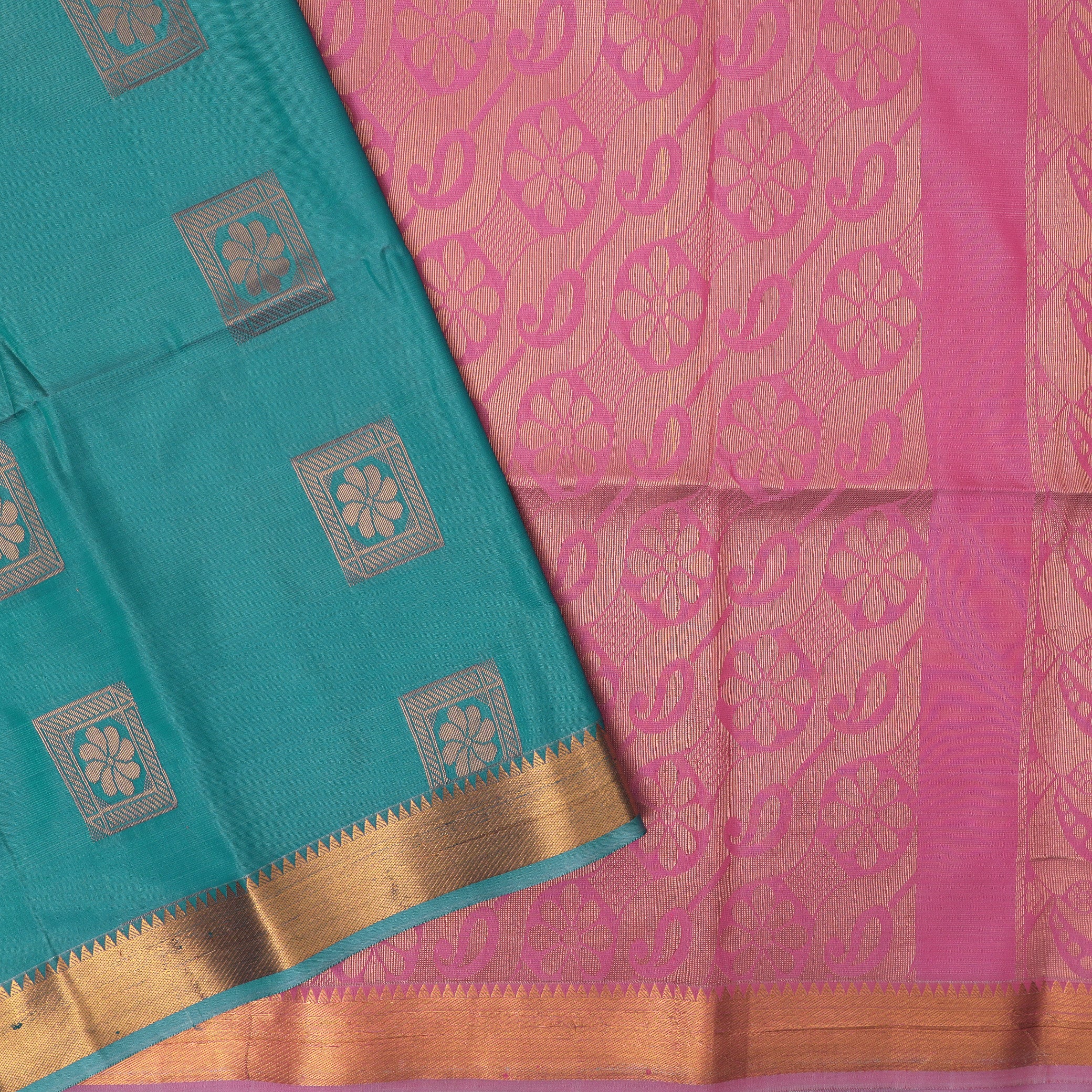Sky Blue with Pink Soft Silk Saree