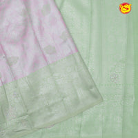 Baby Pink with Green Soft Silk Saree - Thenianantham