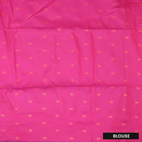 royal blue and red Soft Silk Saree