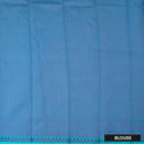 Turquoise Blue Silk Cotton Saree Without Border