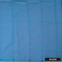 Turquoise Blue Silk Cotton Saree Without Border