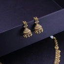 Kemp stone Necklace with jhumkas