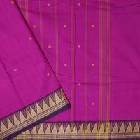 Magenta  with Copper Zeri Border Pure Cotton Saree