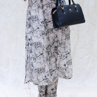 Kaaviya- White, Grey, and Black Ladies semi linen Co-ord-set Readymade