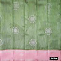 Green with Peach Kubera Silk Saree