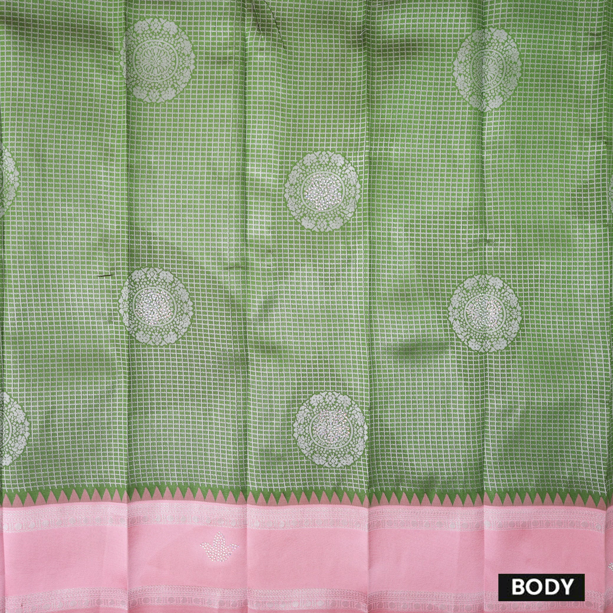 Green with Peach Kubera Silk Saree