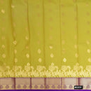 Mustard Green With Purple Copper Zari Border Korvai Silk Saree