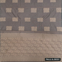 Grey With Sandal Zari  Silk Cotton Saree