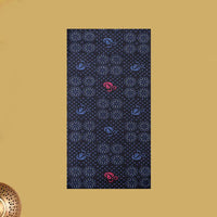 Navy Blue  flower design Cotton Printed Lungi