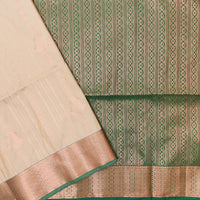 CREAM COLOR with GREENSoft silk saree