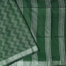 Dark green Colour Trendy Linen Saree