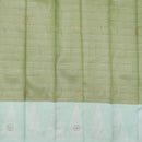 Pistachio Green with Very Light blue Kubera Pattu Saree