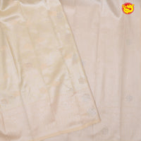 Creamy Sandal Floral Motifs Soft Silk Saree - Thenianantham