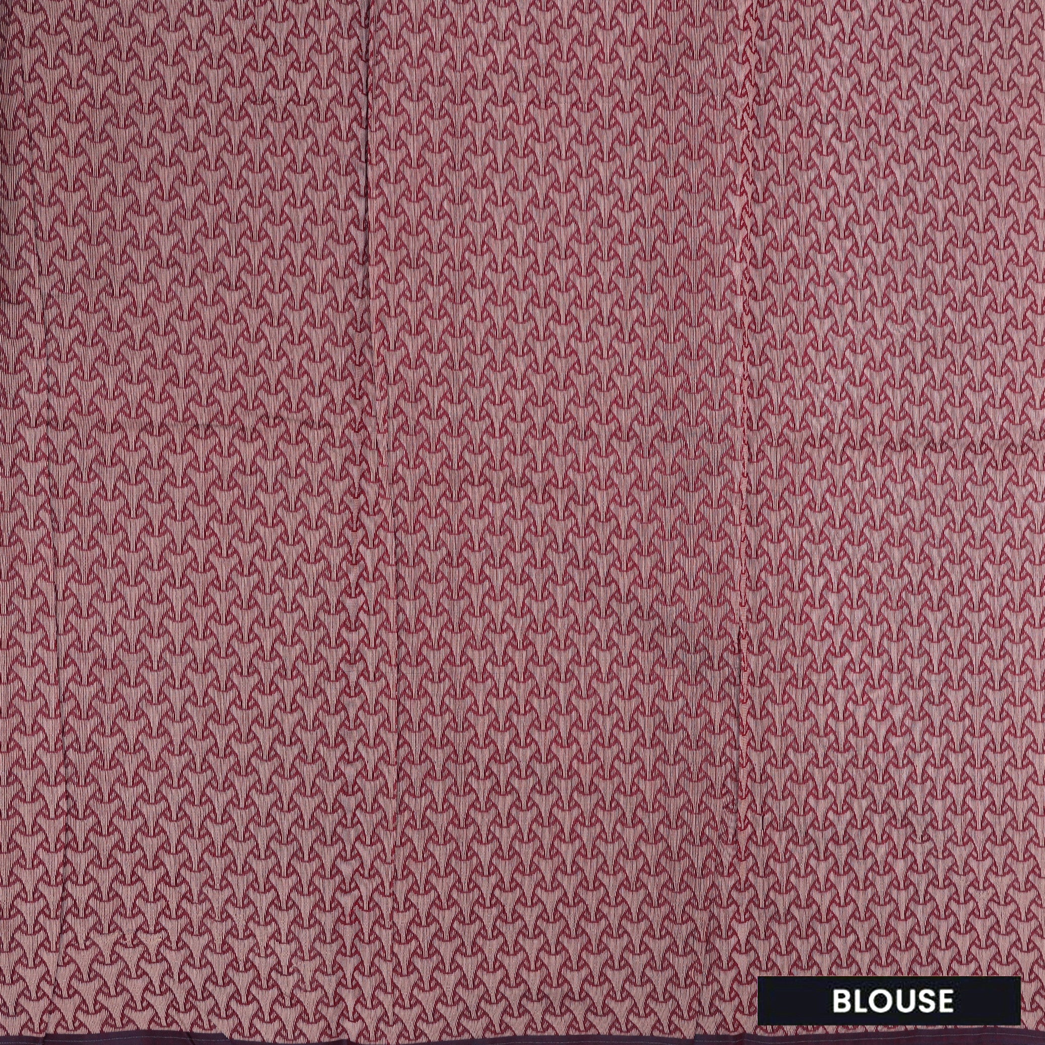 Deep red With Sandal Zari  Silk Cotton Saree