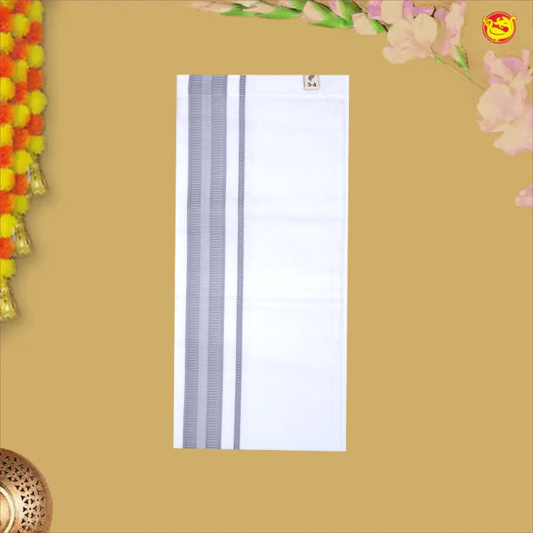 Grey Colour Cotton  Boy’s Readymade Shirt And Dhoti Set