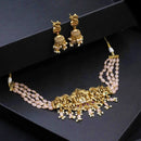 Peach Beaded choker with jhumkas