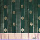 Bottle Green With Lavender Copper Zari Border Korvai Silk Saree