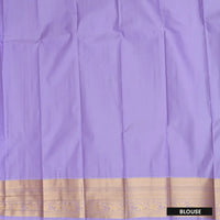 Bottle Green With Lavender Copper Zari Border Korvai Silk Saree