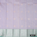 Light Pink With Green Silk Cotton Saree