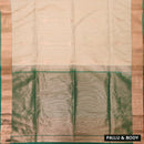 CREAM COLOR with GREENSoft silk saree