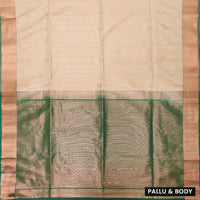CREAM COLOR with GREENSoft silk saree