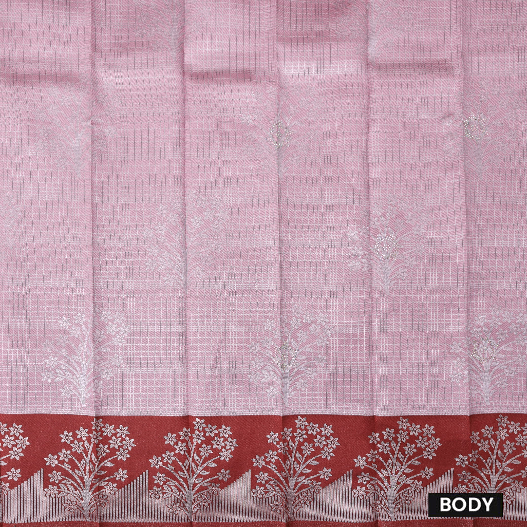 Light Pink With Red Kubera Silk Saree