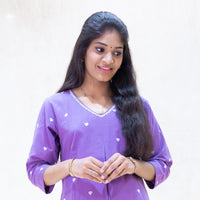 Yazhini-Lavender Color Ladies Branded Co-ord-set Readymade