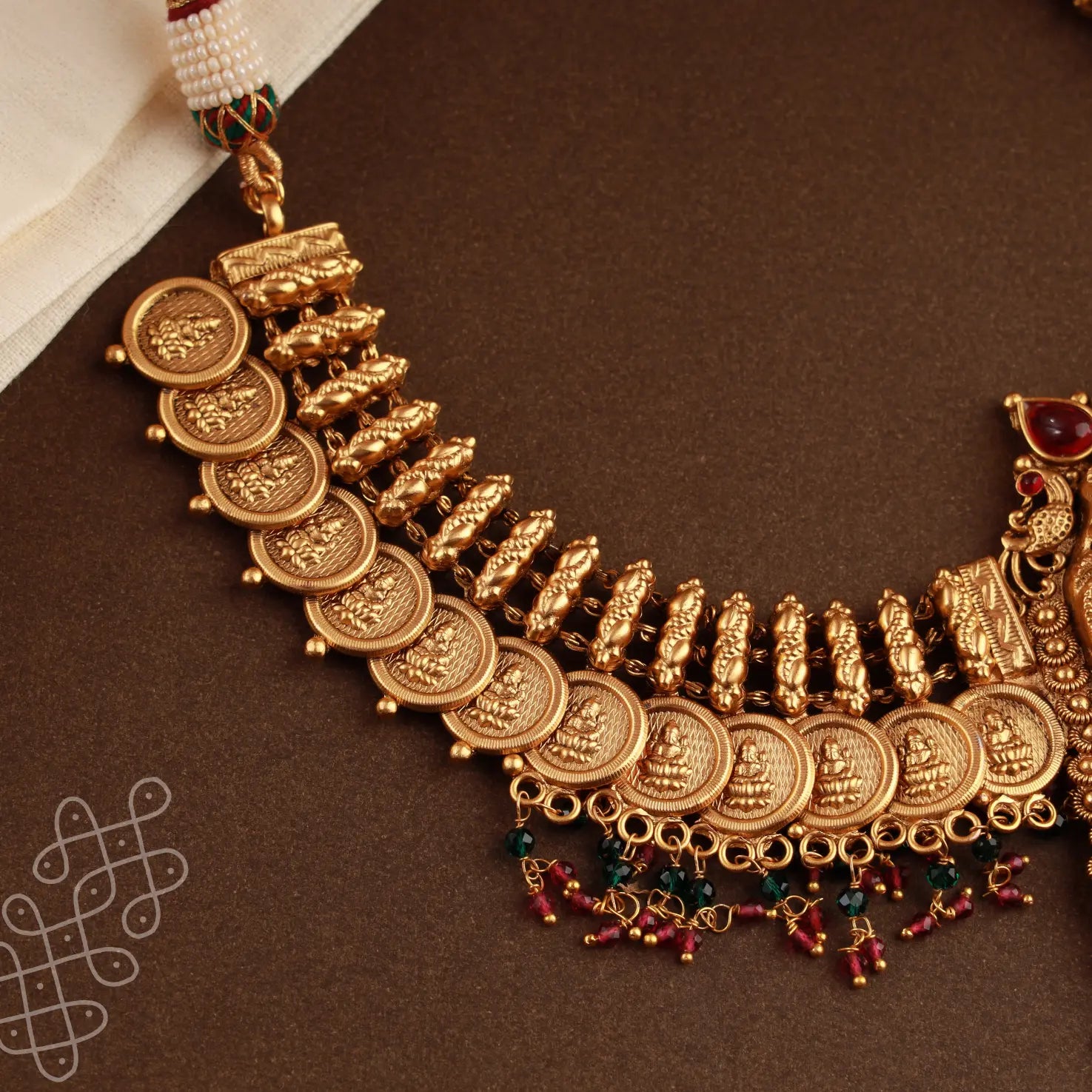 Antique Lakshmi Nagas necklace with jhumkas - Thenianantham