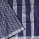 Indigo Blue Colour Trendy Linen Saree